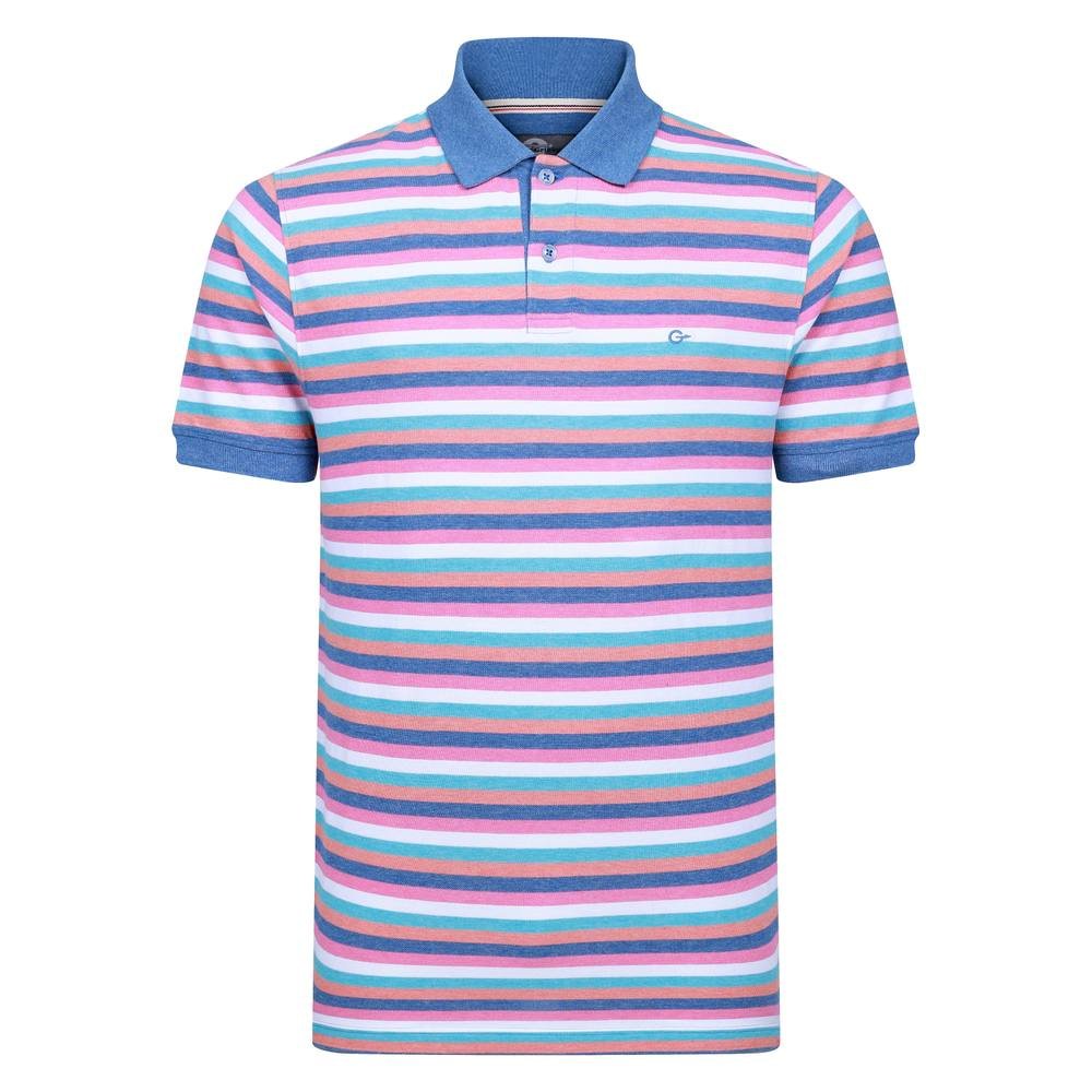 Peter Gribby Peter Gribby Men's Mens Short Sleeve Striped Melange Pique Polo - 2