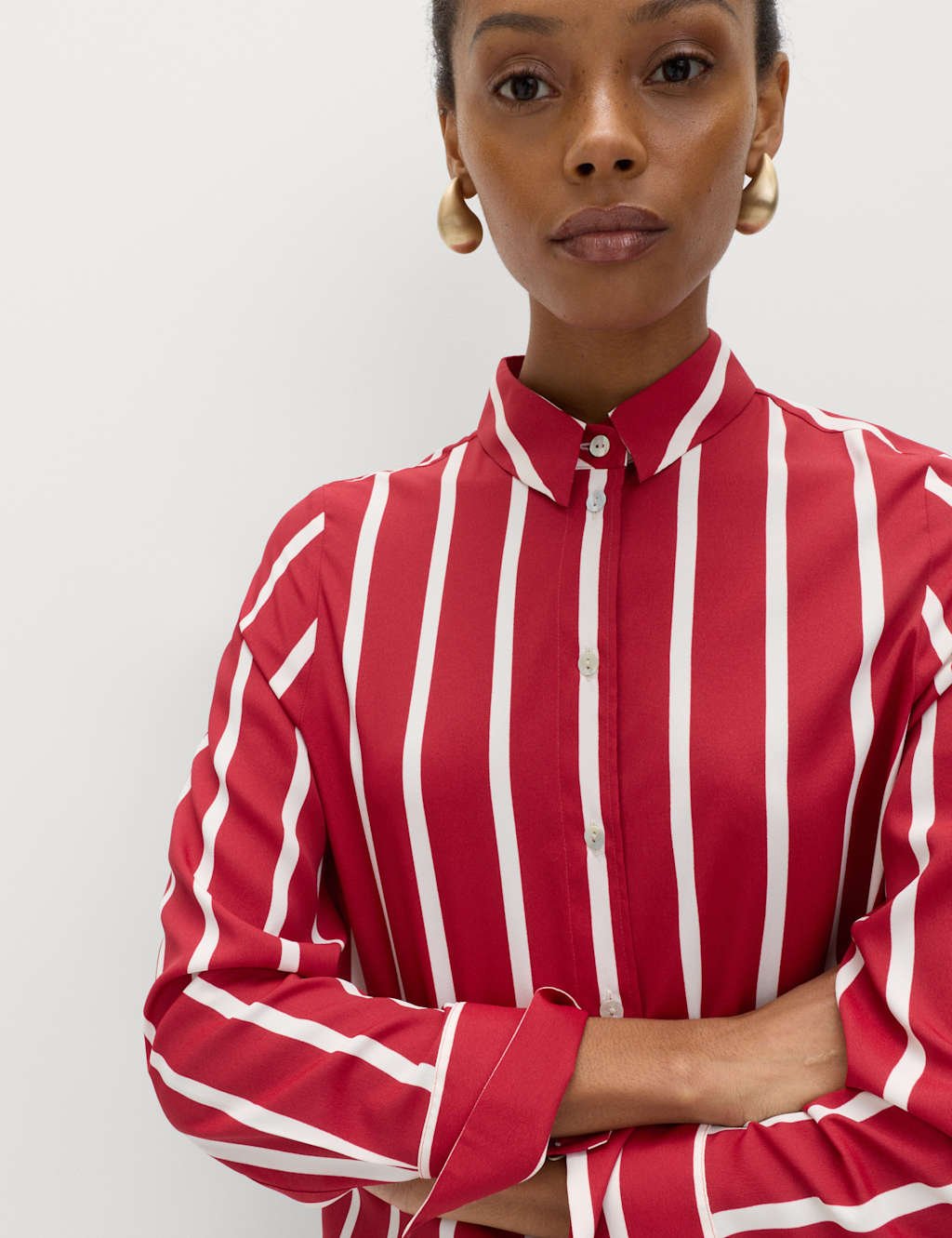 Marks & Spencer M&S Printed Collared Shirt Red Mix - 2