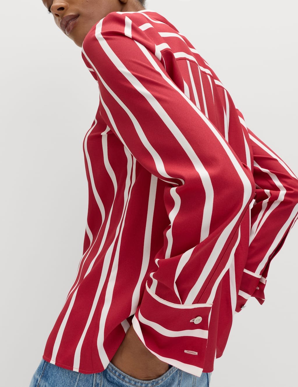 Marks & Spencer M&S Printed Collared Shirt Red Mix - 4