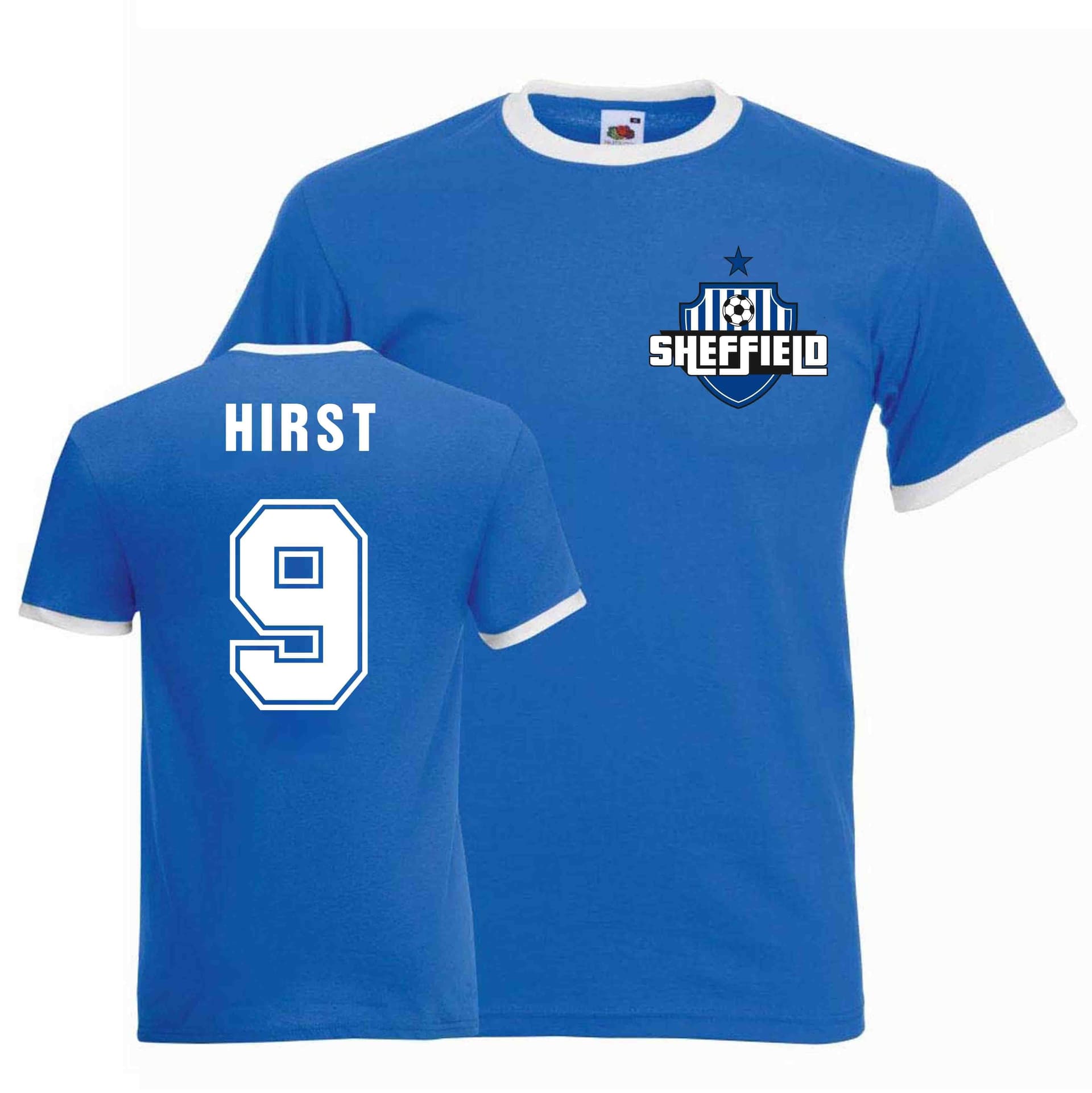 Sheffield Wednesday FC Sheffield Wednesday FC Men's David Hirst Ringer Tee in Blue
