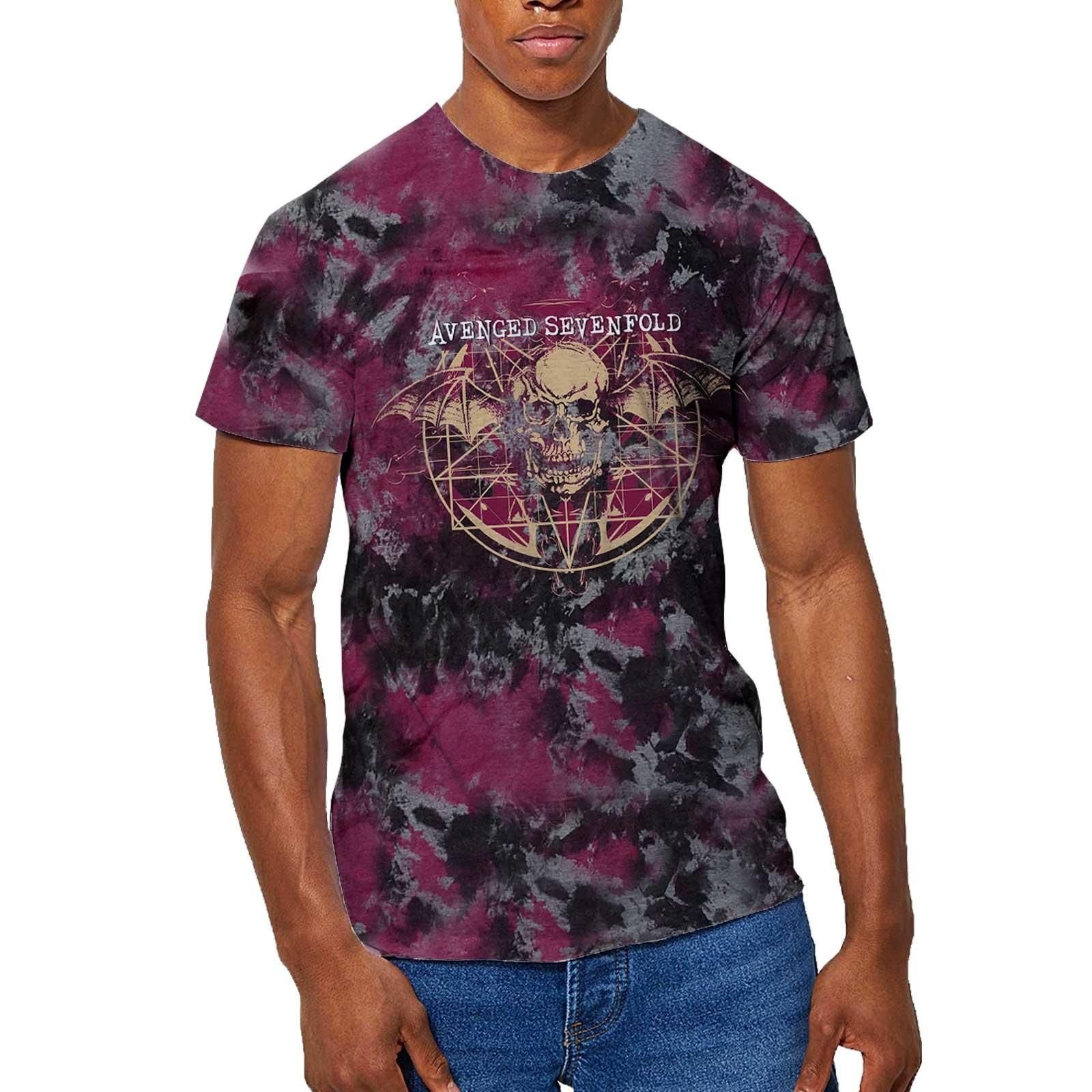 Avenged Sevenfold Avenged Sevenfold Men's Ritual Dip Dye T-Shirt in Pale Grey - 4