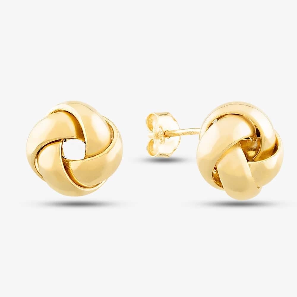 T.H.Baker T.H.Baker Women's 9ct Gold Small Knot Stud Earrings 1556259