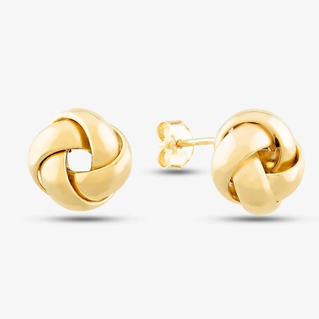 T.H.Baker T.H.Baker Women's 9ct Gold Small Knot Stud Earrings 1556259 - 2