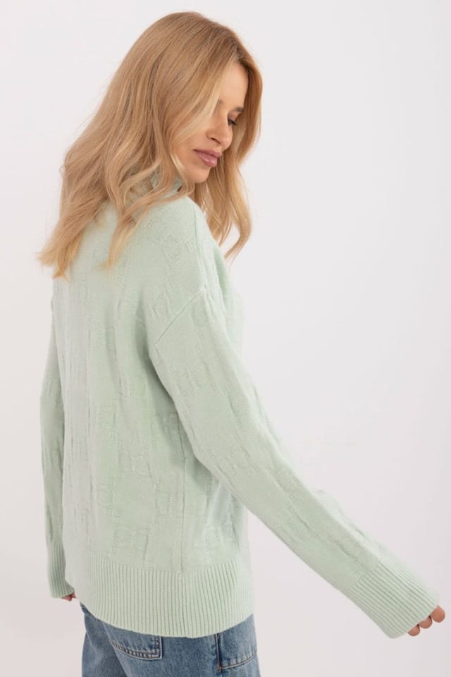 Love Lace Love Lace Women's Everyday Turtleneck Sweater Long Sleeve in Green - 2