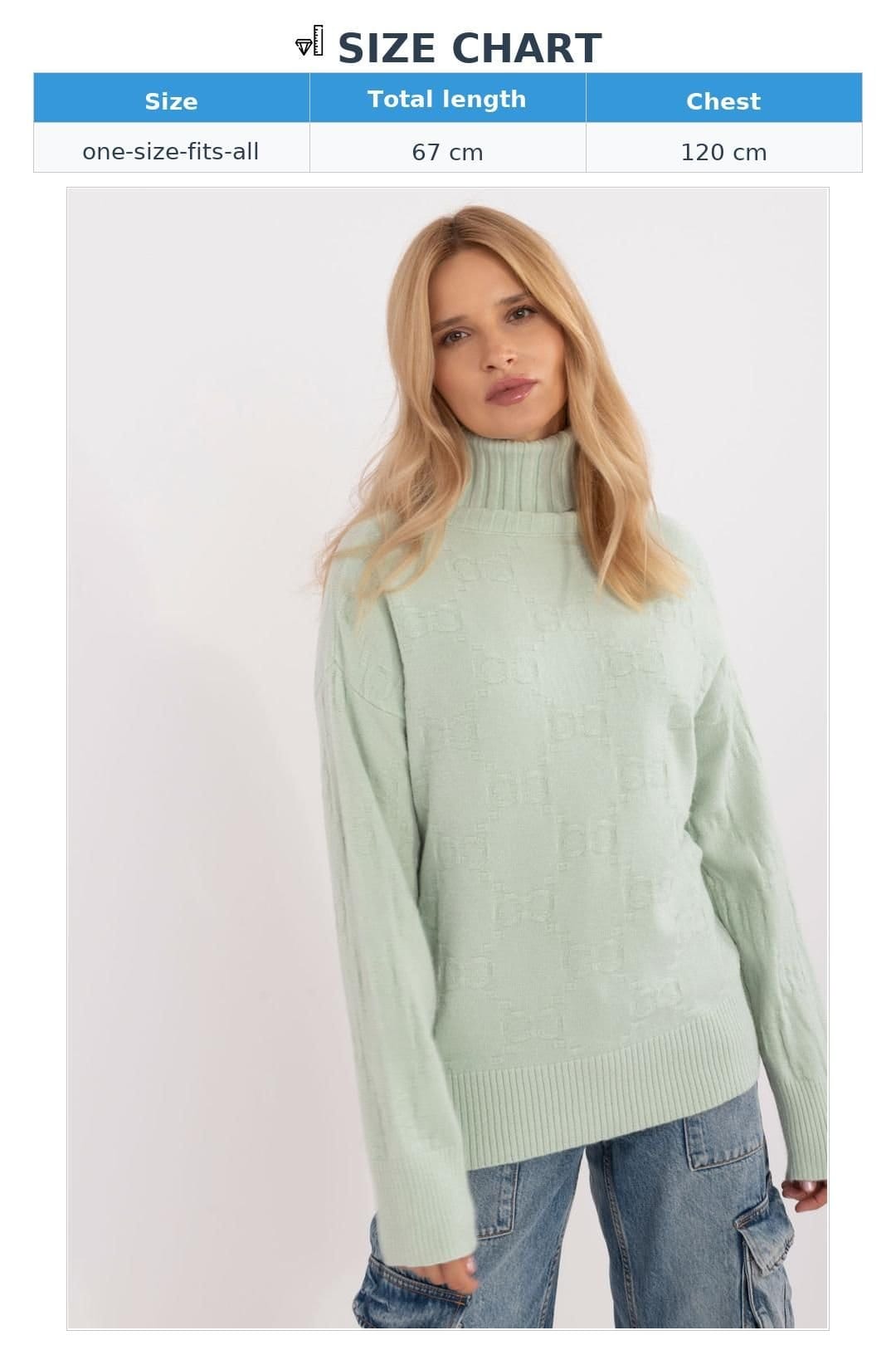 Love Lace Love Lace Women's Everyday Turtleneck Sweater Long Sleeve in Green - 4