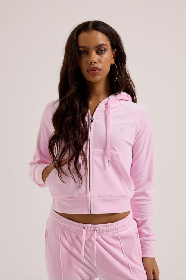 Juicy Couture Juicy Couture Women's Madison Diamante Hoodie Pink - 2