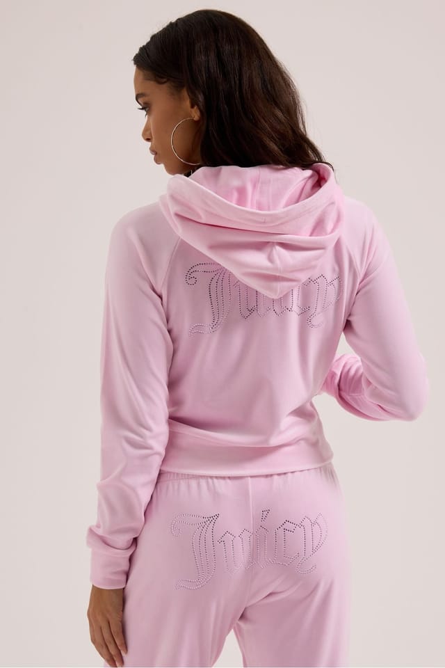 Juicy Couture Juicy Couture Women's Madison Diamante Hoodie Pink - 3