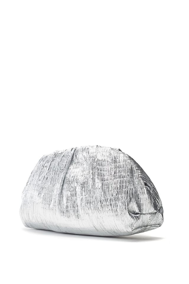 Moda in Pelle Moda In Pelle Women's 'Namik Bag' Textile Clutch Bags in Silver - 2