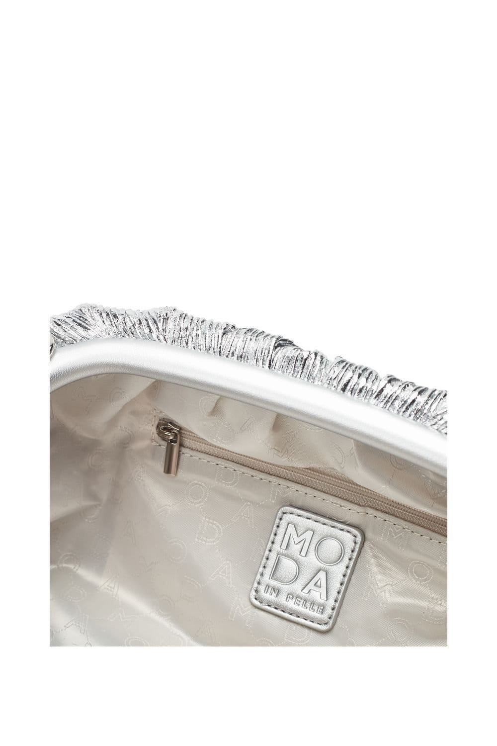 Moda in Pelle Moda In Pelle Women's 'Namik Bag' Textile Clutch Bags in Silver - 4