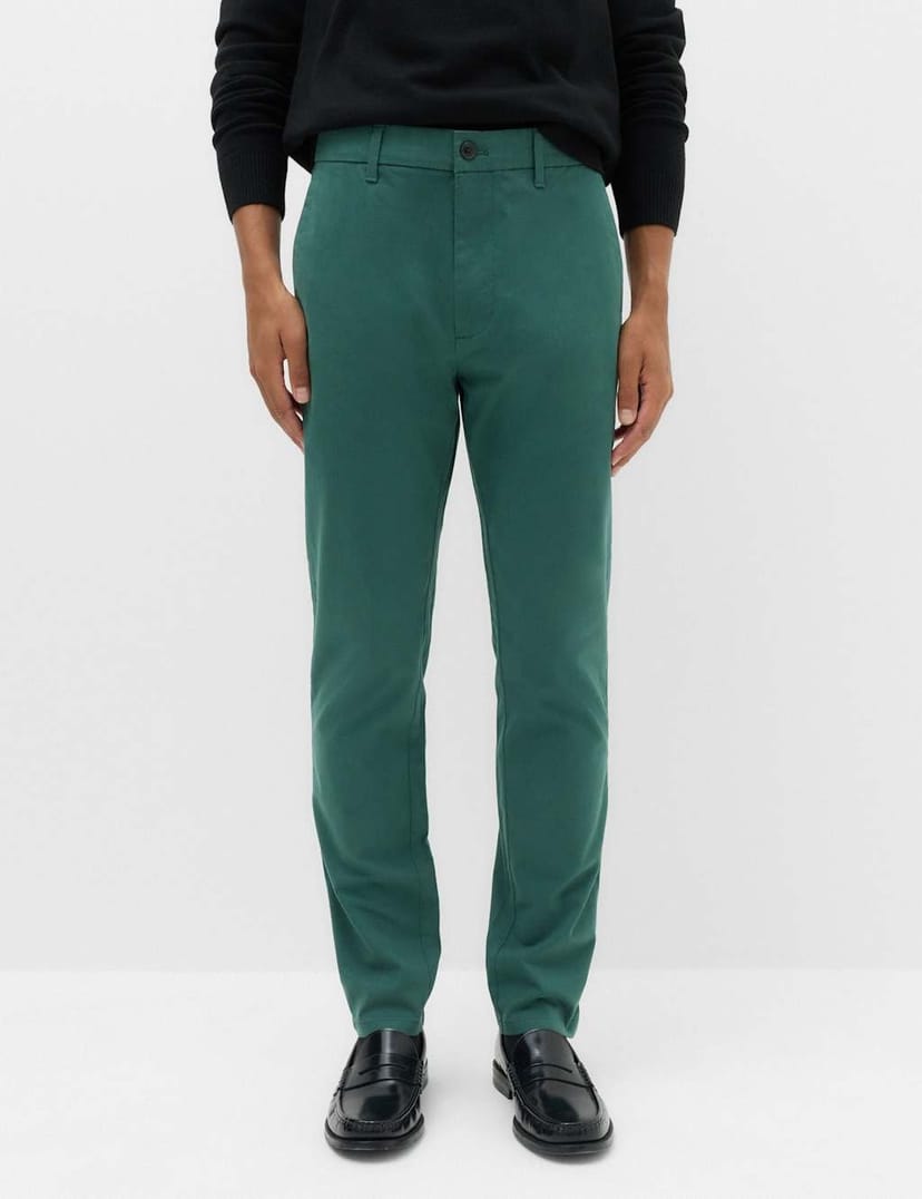 Marks & Spencer M&S Slim Fit Cotton Rich Stretch Chinos Dusty Cedar - 1