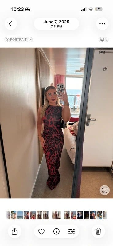 ASOS Red Leopard Print Maxi Dress