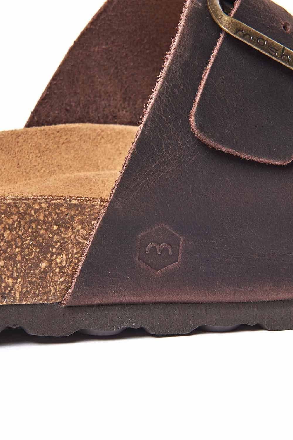Moshulu Moshulu Men's 'Munich Waxy' Slip On Mule Cork Sandals in Chocolate - 4