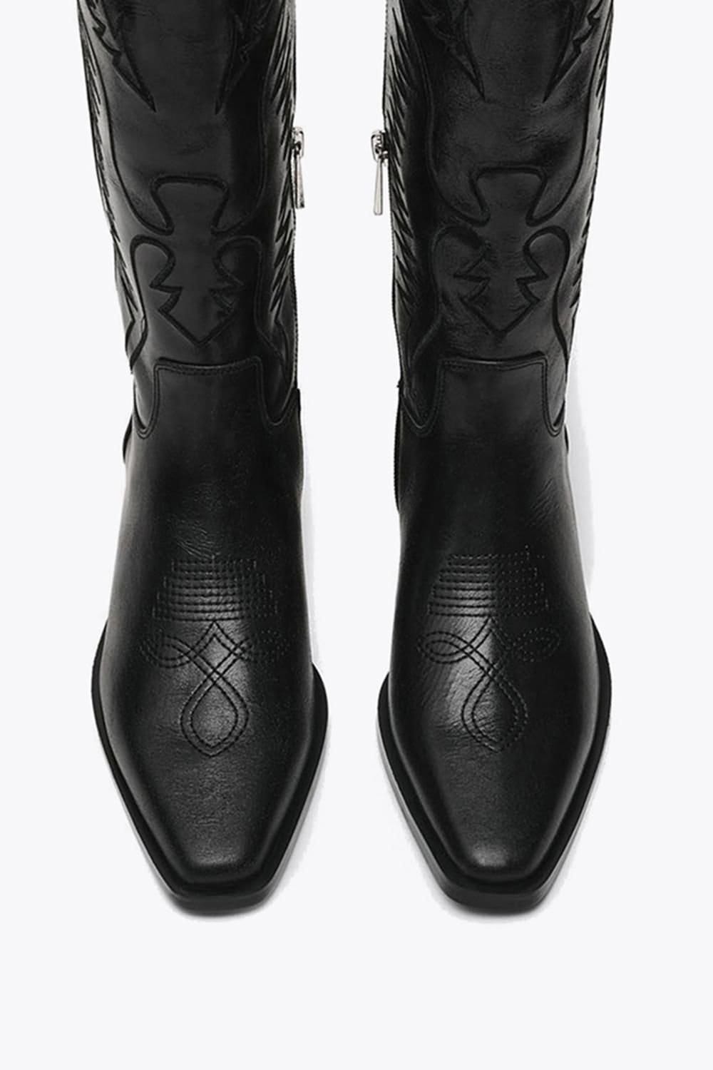 Steve Madden STEVE MADDEN Women's 'Trevi Boot Black' Leather Boots in Black - 4