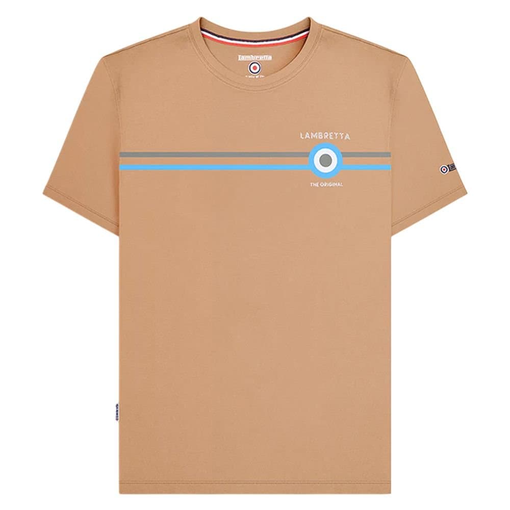 Lambretta Lambretta Men's Classic SS24 Stripe T-Shirt in Light Sand