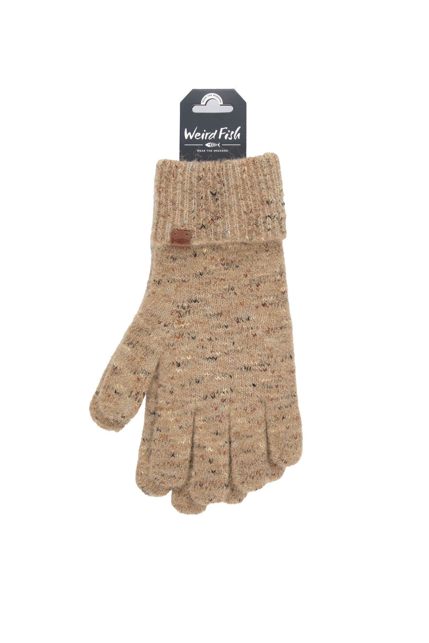 Weird Fish Weird Fish Men's Henning Nep Yarn Knitted Gloves in Stone