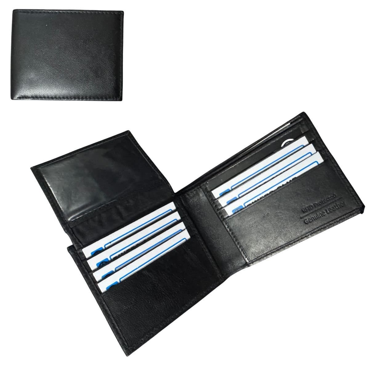 Love EMVY Love EMVY Men's Genuine Leather RFID Wallet - Sheep Nappa Notecase in Black