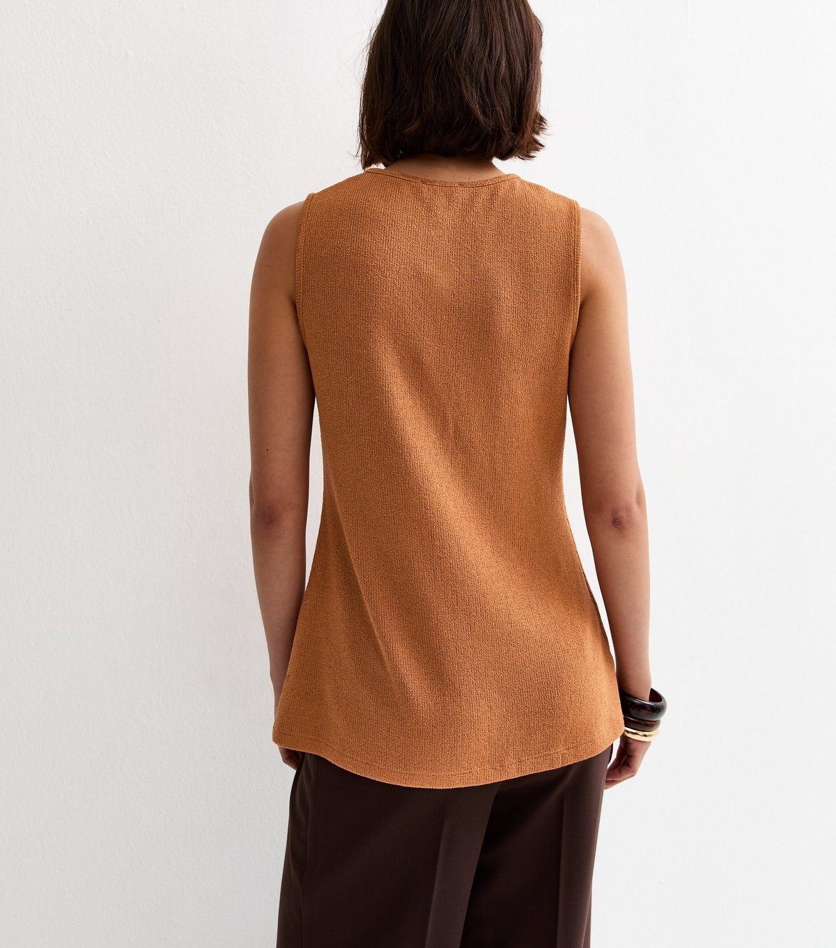 New Look Women's Light Brown Textured Soft Touch Button Front Waistcoat New Look - 4