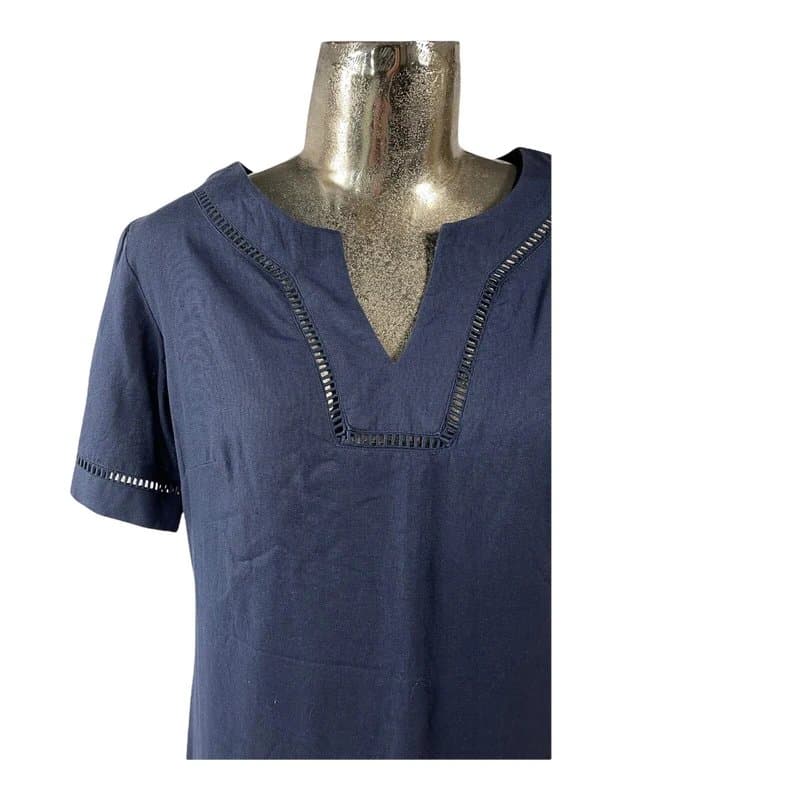 Pomodoro Pomodoro women's dress size small navy blue linen lace new 10 eu38 rrp £66