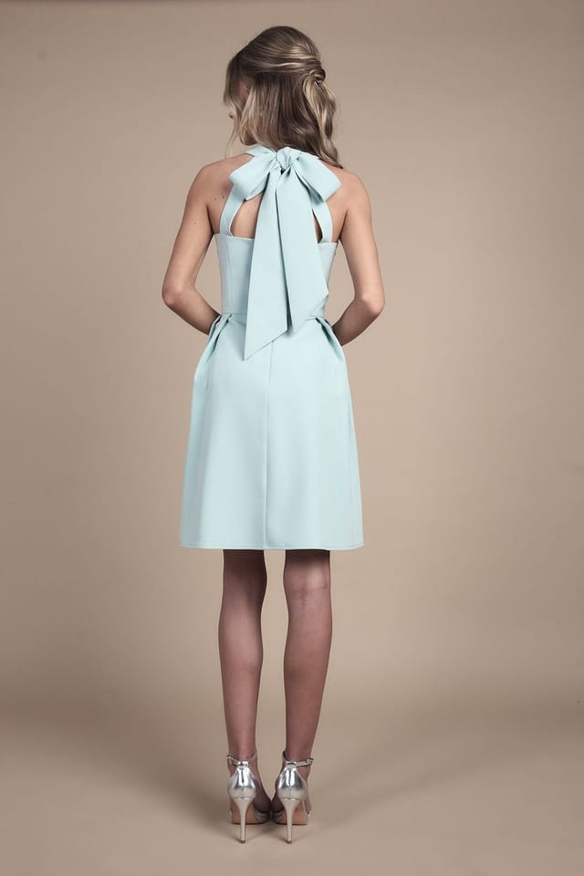 Coast Coast Women's Teen Bow Back Mini Dress in Sage - 3