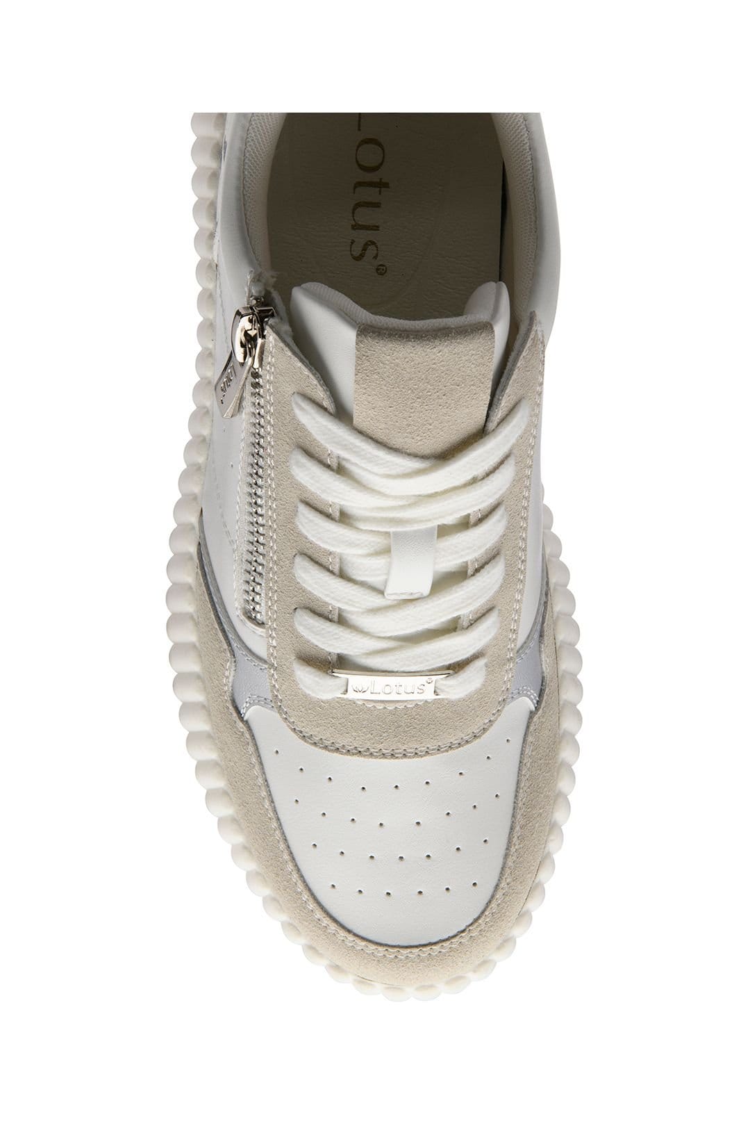 Lotus Lotus Women's 'Paige' Zip-Up Trainers in White - 4