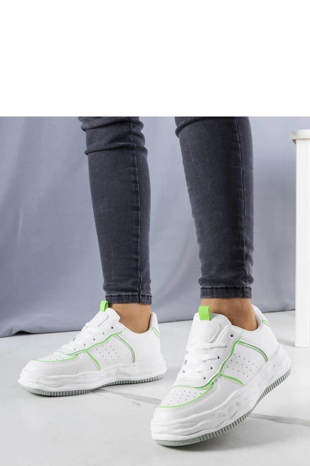 Love Lace Love Lace Women's White Sneakers with Green Inserts Lace Up Comfort Rubber Sole