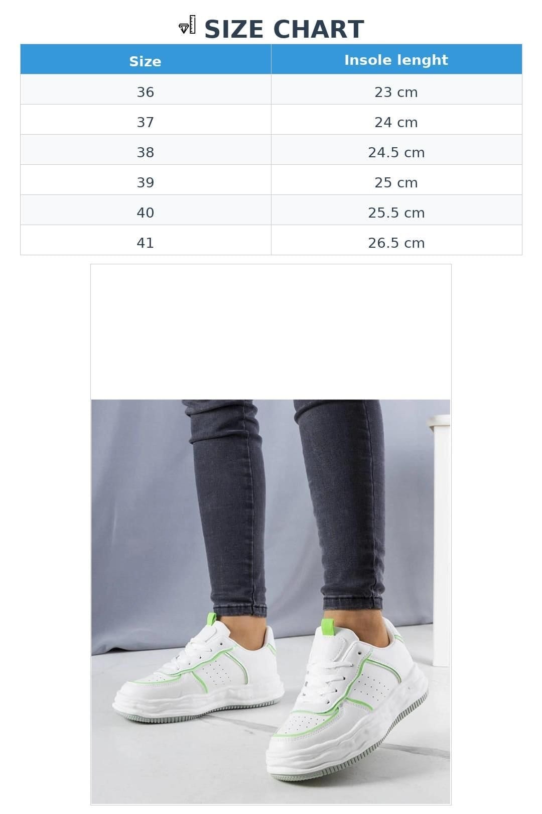 Love Lace Love Lace Women's White Sneakers with Green Inserts Lace Up Comfort Rubber Sole - 4