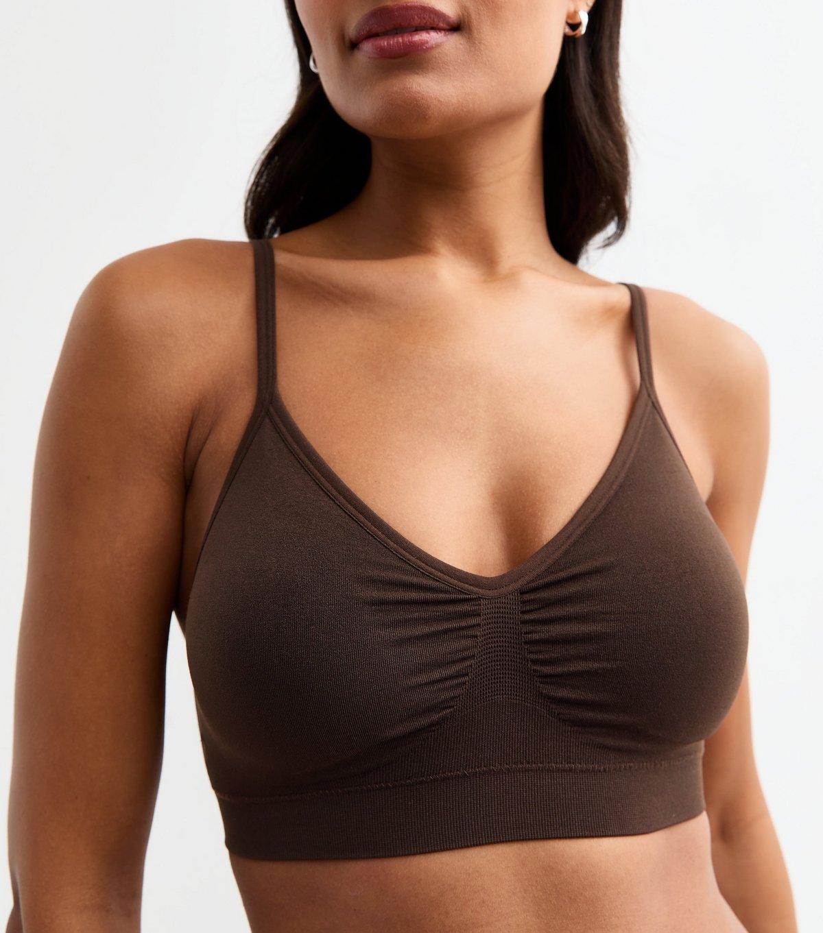 New Look Women's Brown Seamless Ruched Bra New Look - 2