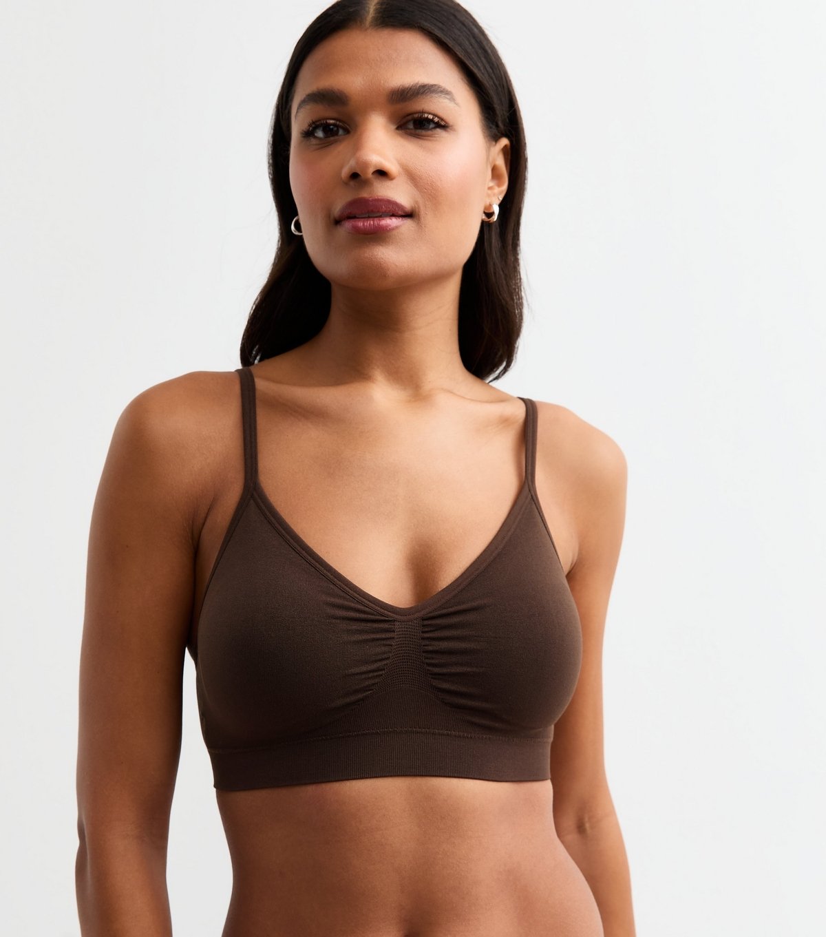 New Look Women's Brown Seamless Ruched Bra New Look - 3