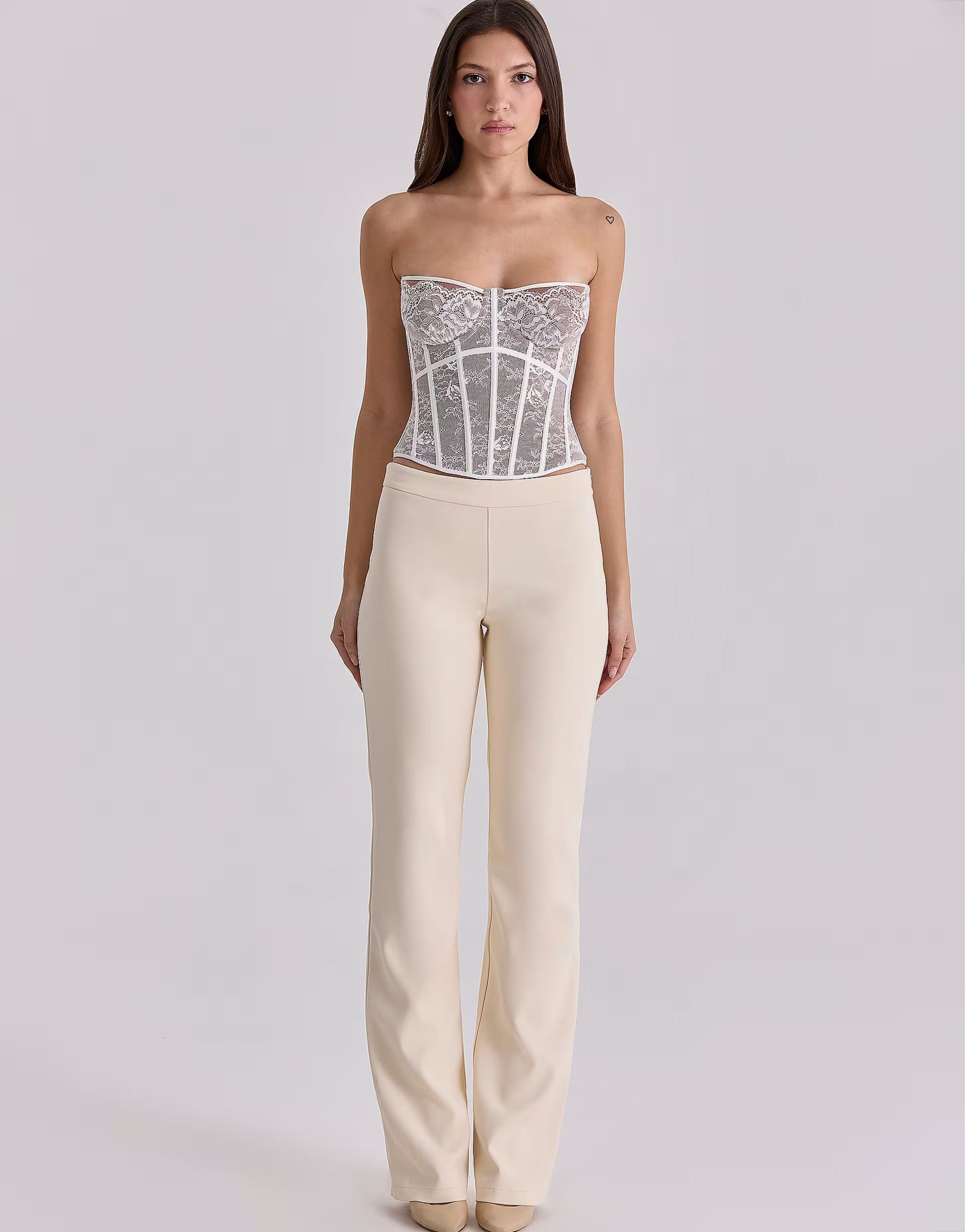 ASOS House of CB Ayana White Lace Boned Corset Top