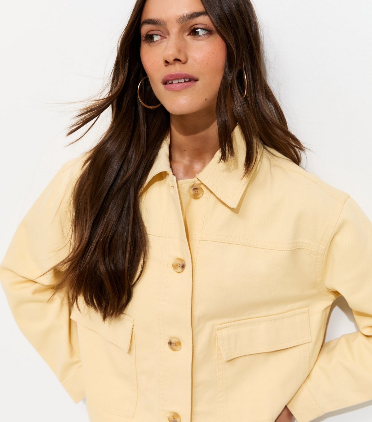 New Look Women's Petite Light Yellow Boxy Cotton Shacket New Look - 2