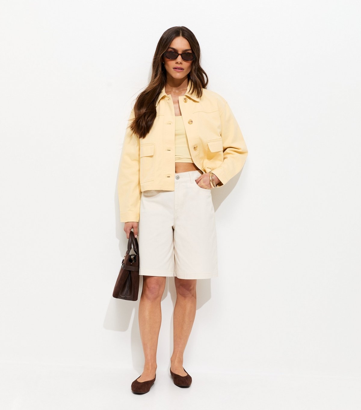 New Look Women's Petite Light Yellow Boxy Cotton Shacket New Look - 3