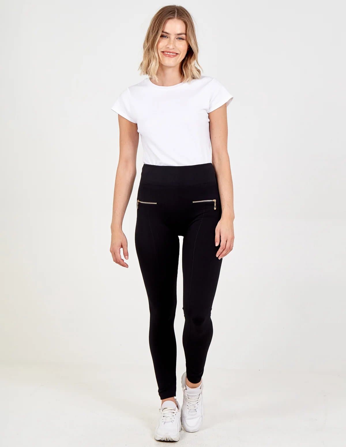 Blue Vanilla Black Slim Fit Trousers With Zips