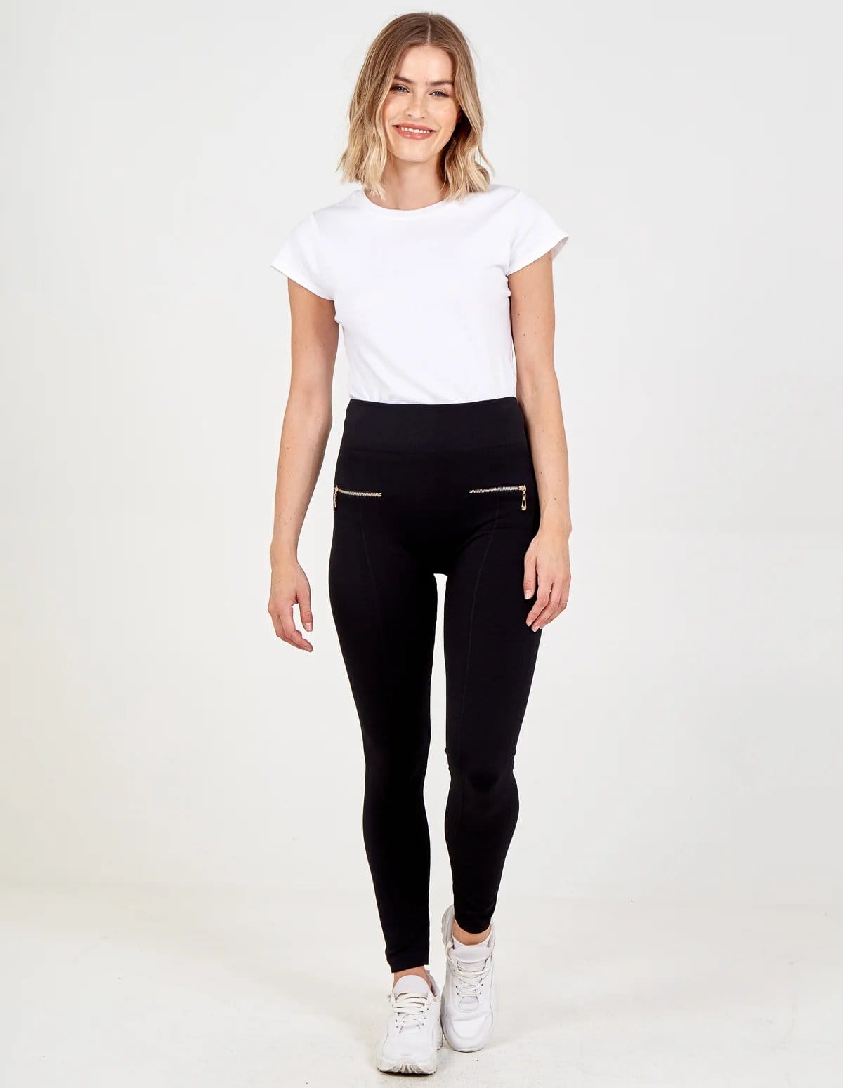 Blue Vanilla Black Slim Fit Trousers With Zips - 1