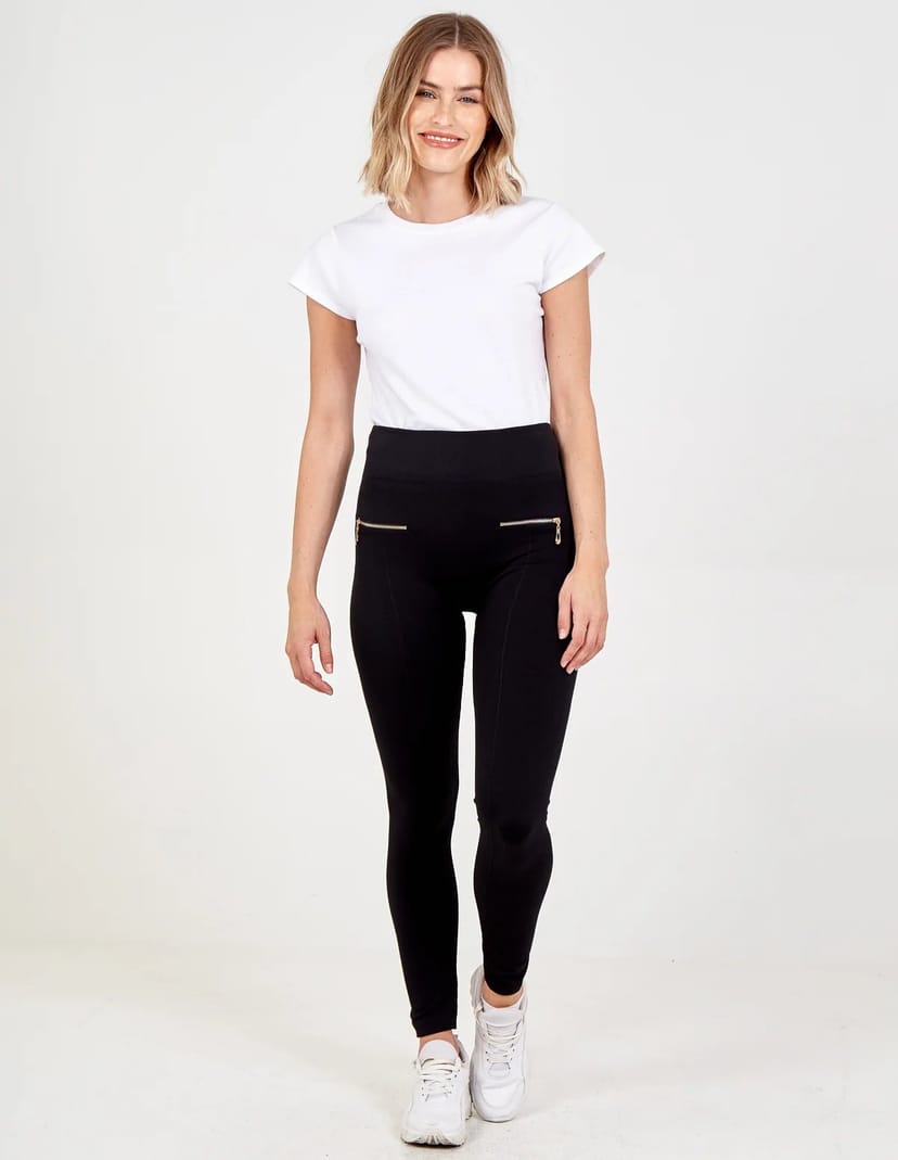 Blue Vanilla Black Slim Fit Trousers With Zips - 1