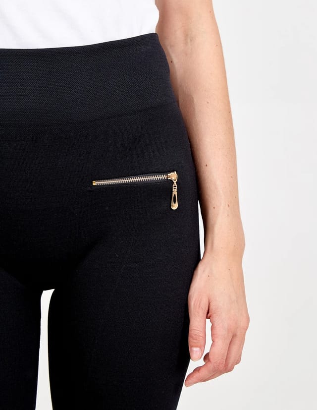 Blue Vanilla Black Slim Fit Trousers With Zips - 2