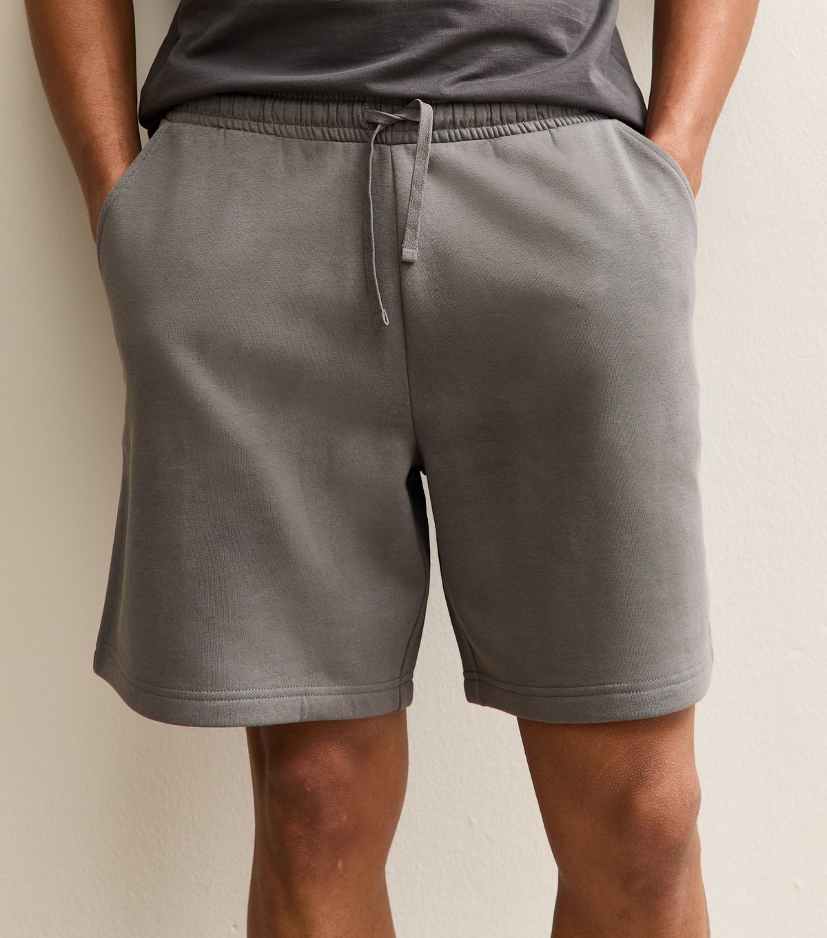 New Look Men's Mid Grey Regular Drawstring Shorts New Look - 2