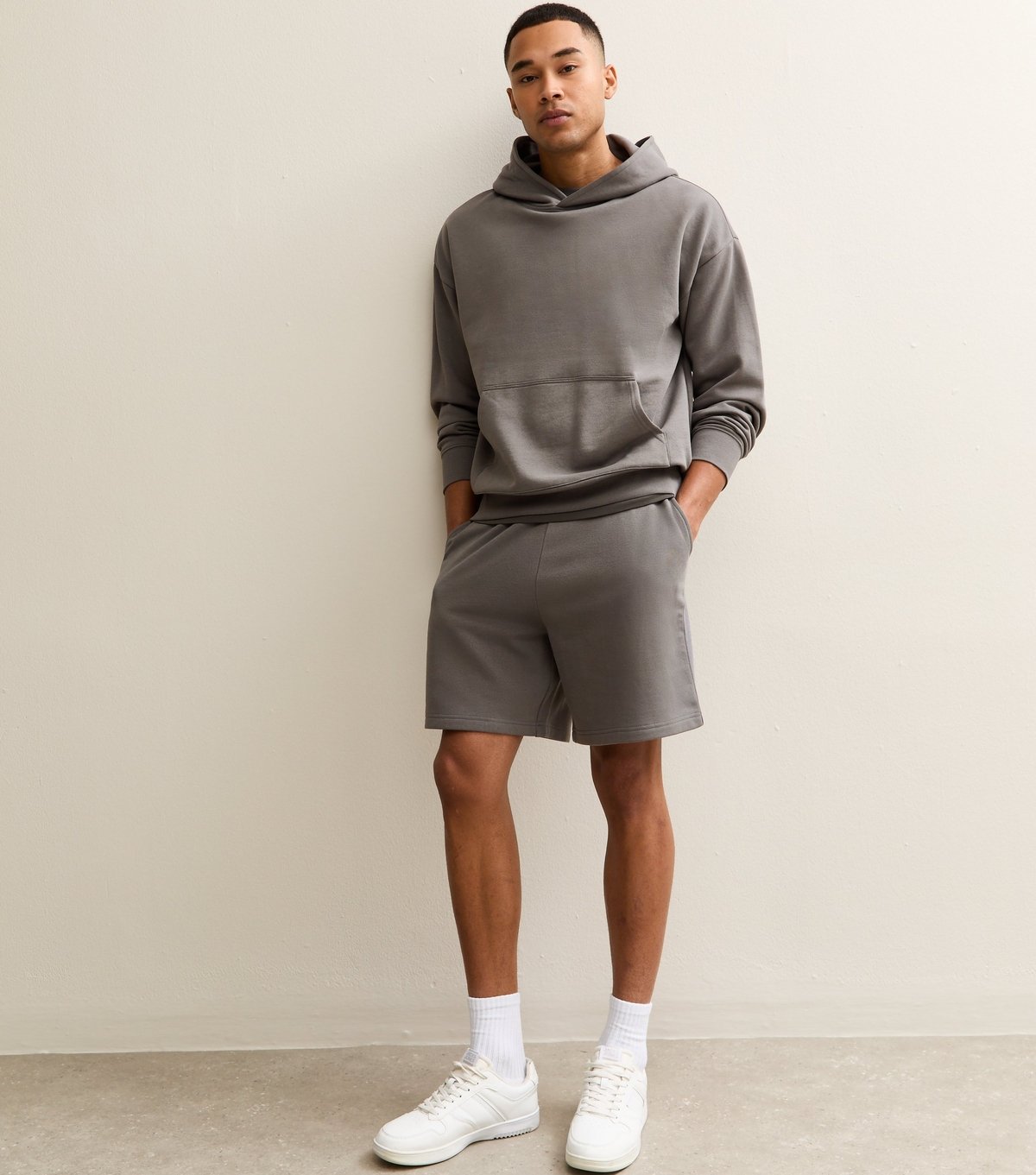 New Look Men's Mid Grey Regular Drawstring Shorts New Look - 3