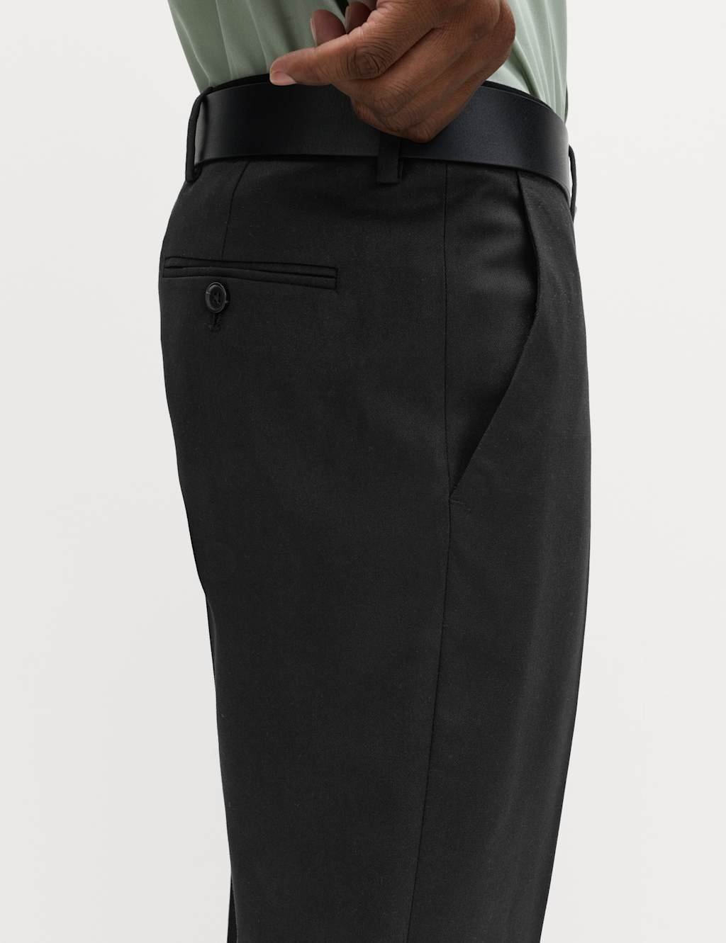 Marks & Spencer M&S 2 Pack Regular Fit Smart Stretch Trousers Black - 2