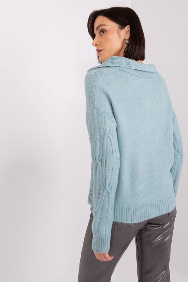 Love Lace Love Lace Women's Acrylic Variegated Long Sleeve Sweater Style 188272 in Green - 3