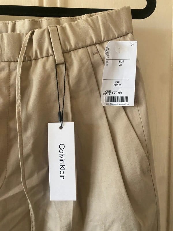 Calvin Klein Beige Pleated Trousers