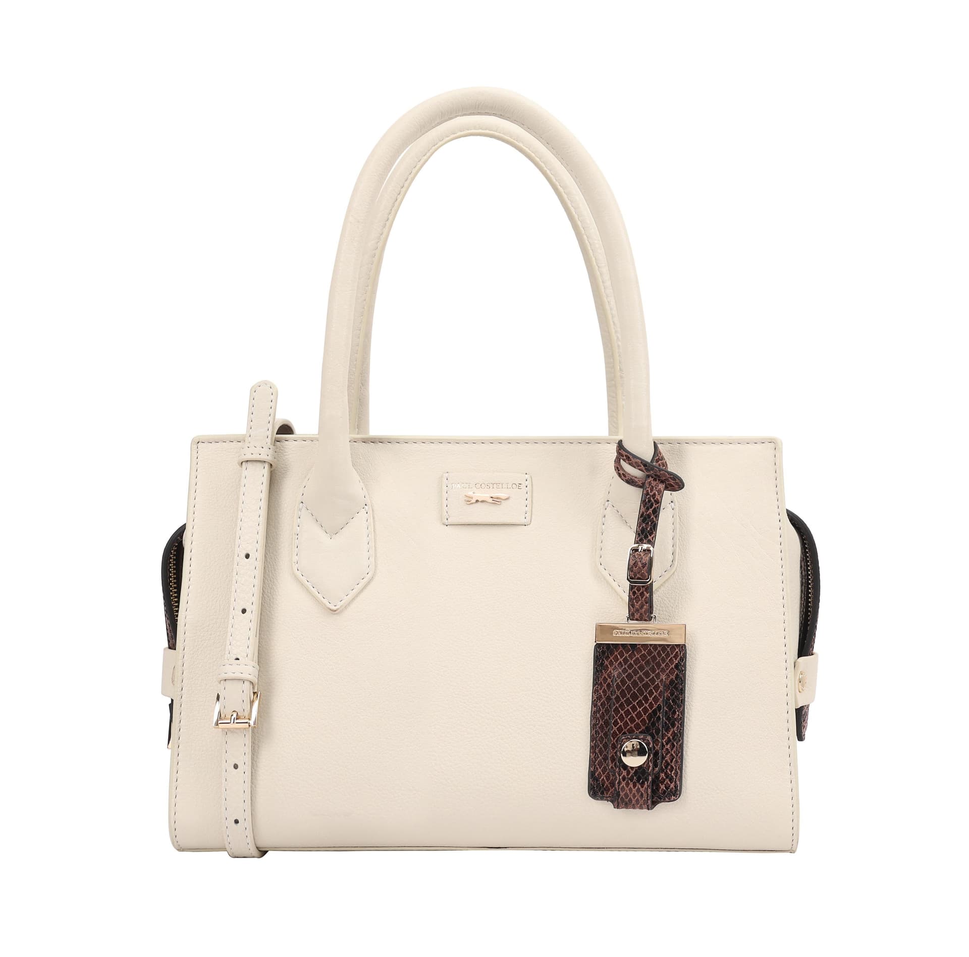 Paul Costelloe Paul Costelloe Light Beige Leather Shoulder Bag
