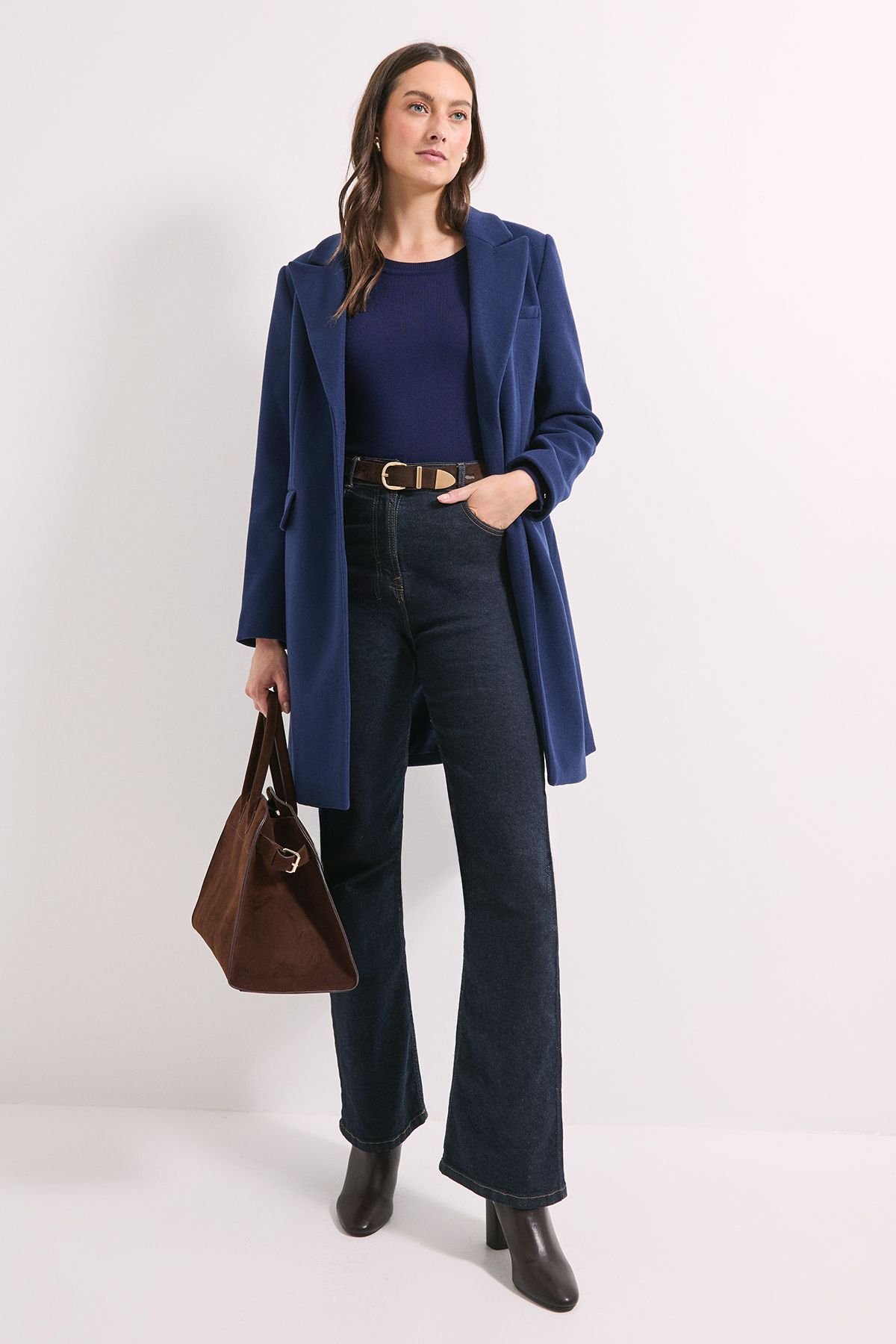 Wallis Wallis Women's Principles by Button Coat in Navy - 2