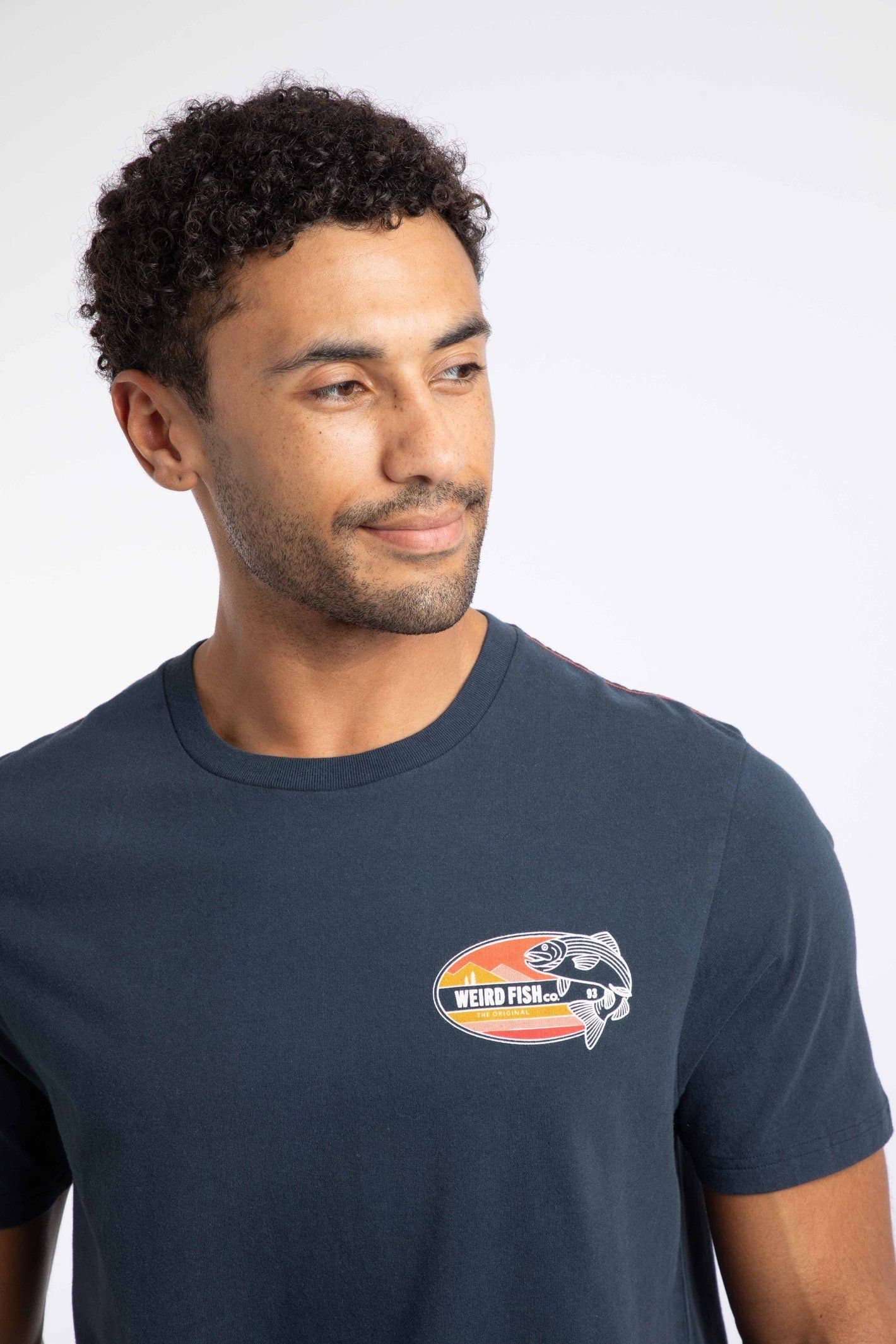 Weird Fish Weird Fish Men's Coarse Fishing Graphic T-Shirt in Navy