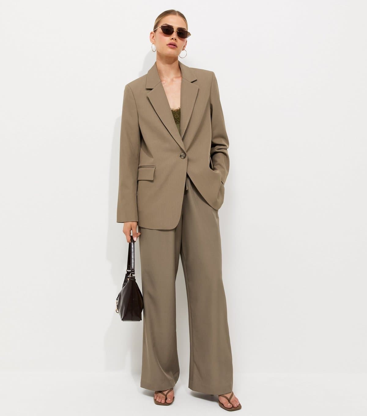 New Look New Look Stone Wide Leg Trousers