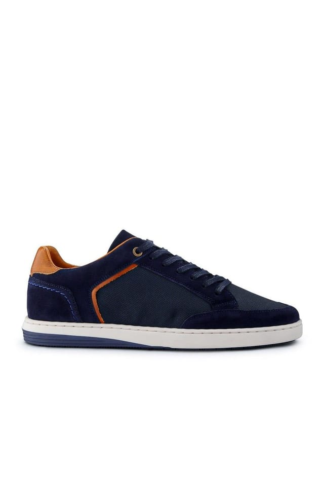 Jones Bootmaker Jones Bootmaker Men's San Diego Leather Trainers in Navy - 2
