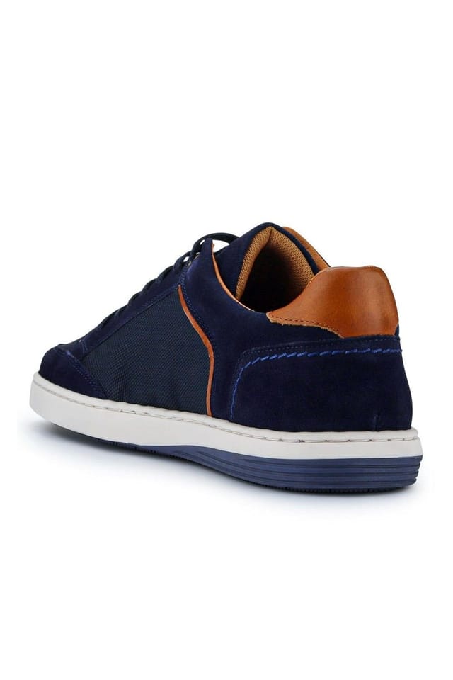 Jones Bootmaker Jones Bootmaker Men's San Diego Leather Trainers in Navy - 3