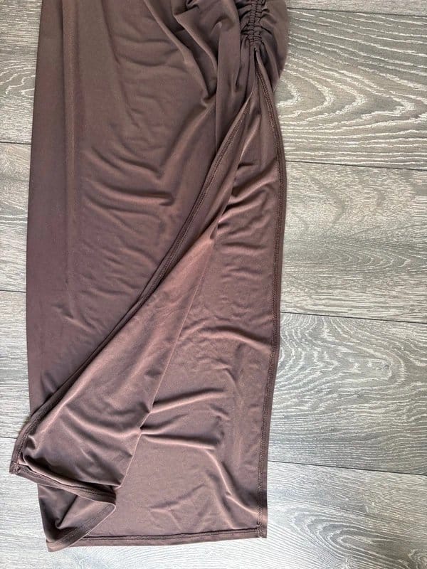 New Look Chocolate Brown Ruched Midi Dress