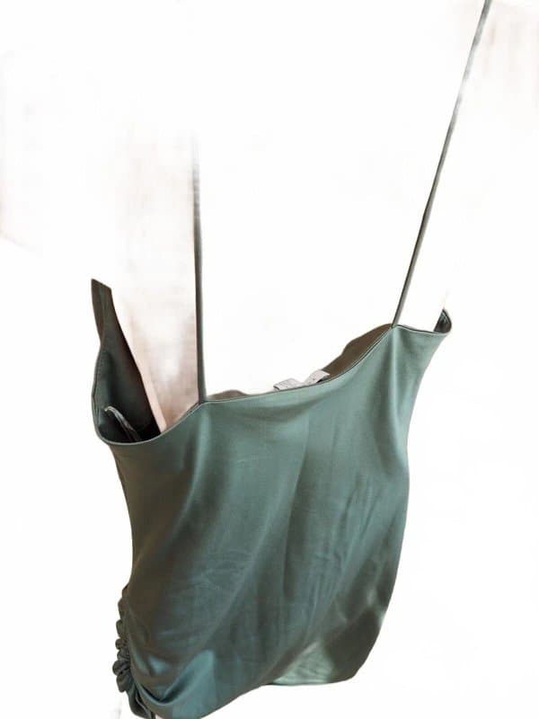 Topshop Topshop khaki green satin cowl neck ruched side mini party dress 8 UK S