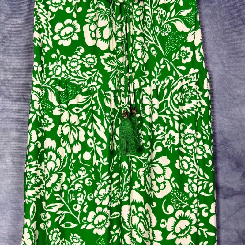QED London QED London Women’s Green Floral Off-Shoulder Maxi Dress | Size M | BNWT | Tassel Detail BNWT