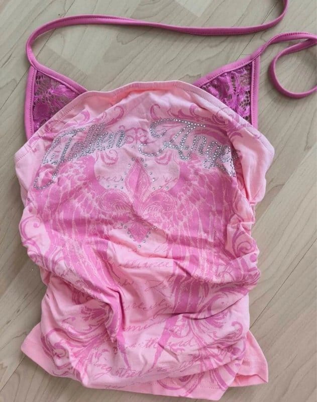 Bessie's Wardrobe Pink Diamante Fallen Angel Vest